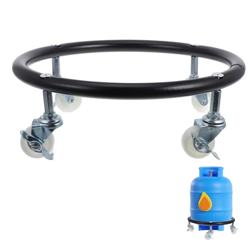 Alipis Propane Tank Holder with Wheels Rolling Propane Tank Stand for 2040lb Gas Cylinder Heavy Duty Mobile Stand Dolly for Grill Kitchen Outdoor Storage Black - Image 1