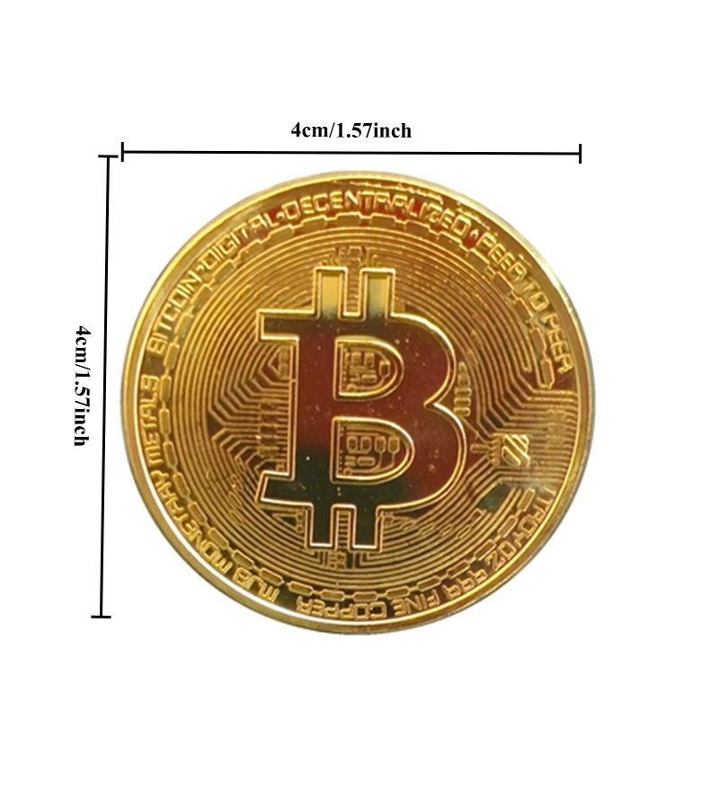 Bitcoin Commemorative Coins 6 Set with Protective Case Golden Luster Collectible - Image 3