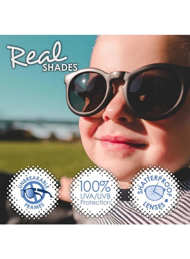 REAL SHADES Chill Polarized Sunglasses for Babies 0+ White Fashion, Smoke Lens, 100% UV400 Protection, Unbreakable Flex Frames, Shatterproof Lenses - Image 2