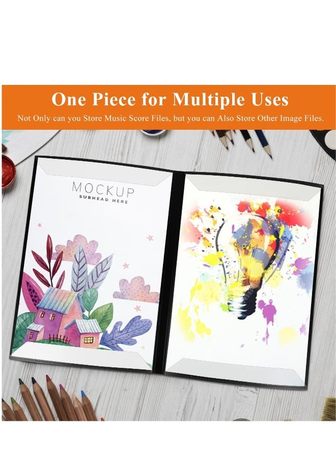 Generic - 2 Pack Sheet Music Folder, 6-Sided A4 Music File Folder, Piano Music Binder Choir Folder, Suitable for Piano Guitar Violin Paper Document Music Lovers Students Use - Image 1