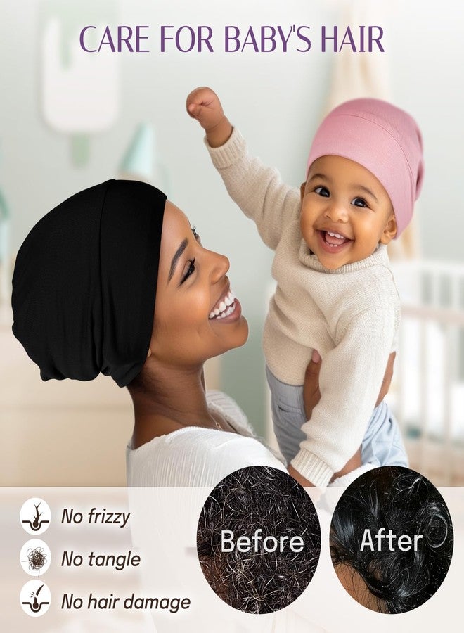 OLESILK Silk Baby Bonnet for 0-6 Months - 100% Mulberry Silk Toddler Hair Bonnet, Adjustable Night Cap for Sleeping Pink - Image 3