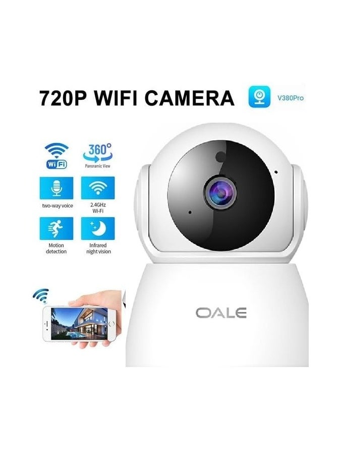 iHome 01 360° Dual-Line Audio Security Camera Supports Night Vision, Motion Detection, Real-Time Voice Calls
