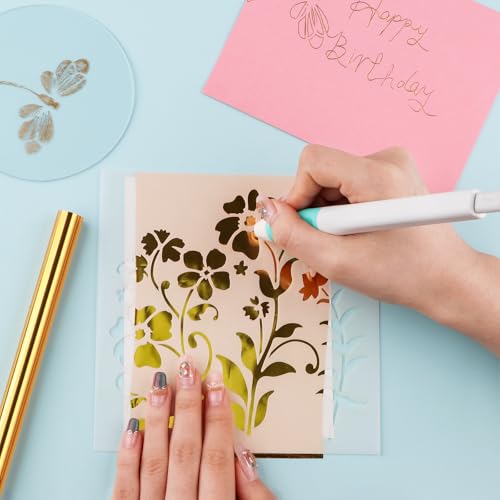 CYFUN DESIGN 12 Pack Heat Transfer Gold Foil Sheets for Crafts Embossing Stamp Tool Heat Activated Thermal Toner Reactive Foil Roll 5.9inx4.26ft Add Stunning Foiled Elements to Any Card, Scrapbooking, DIY - Image 3