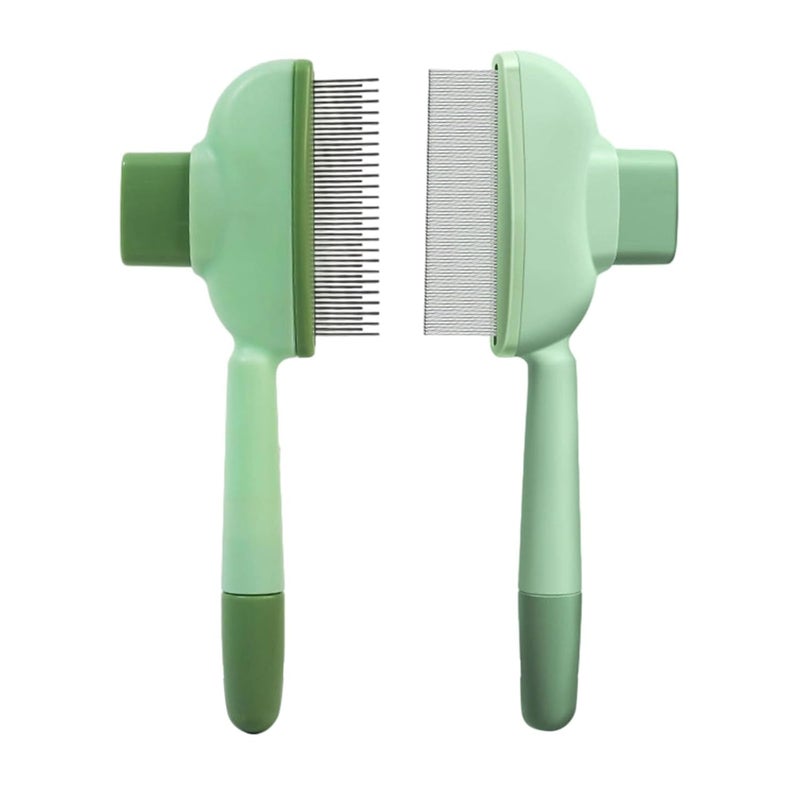 Professional Pet Grooming Tool with Stainless Steel Teeth Selfcleaning Dog Comb for Long Short Hair Maintenances 2pcs Pet Comb for Shedding - Image 1