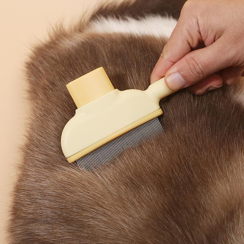 Professional Pet Grooming Tool with Stainless Steel Teeth Selfcleaning Dog Comb for Long Short Hair Maintenances 2pcs Pet Comb for Shedding - Image 2