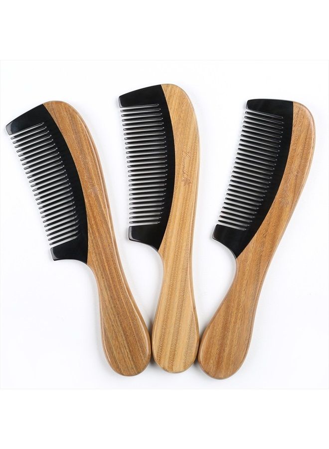 Breezelike Hair Comb - Fine Tooth Natural Sandalwood Buffalo Horn Comb - No Static Detangling Wooden Comb for Women, Men and Kids - Image 4