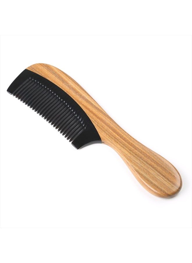 Breezelike Hair Comb - Fine Tooth Natural Sandalwood Buffalo Horn Comb - No Static Detangling Wooden Comb for Women, Men and Kids - Image 3