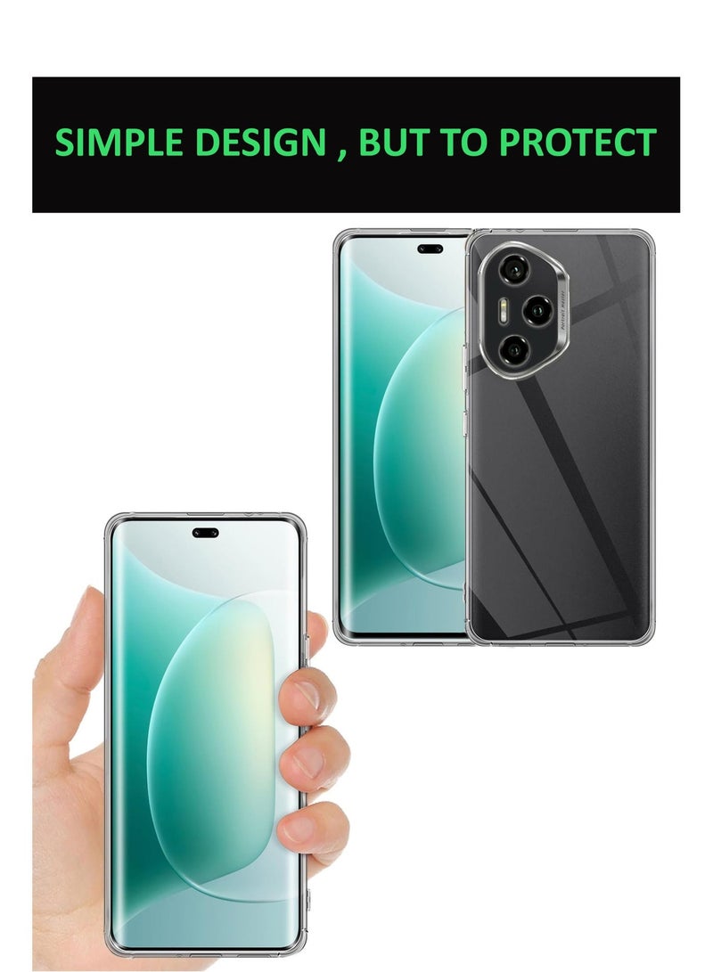 GMATE For Honor 300 Pro  / 300 Ultra  - Soft Flexible Transparent Silicone Protective Back Case Cover-Transparent - Image 3