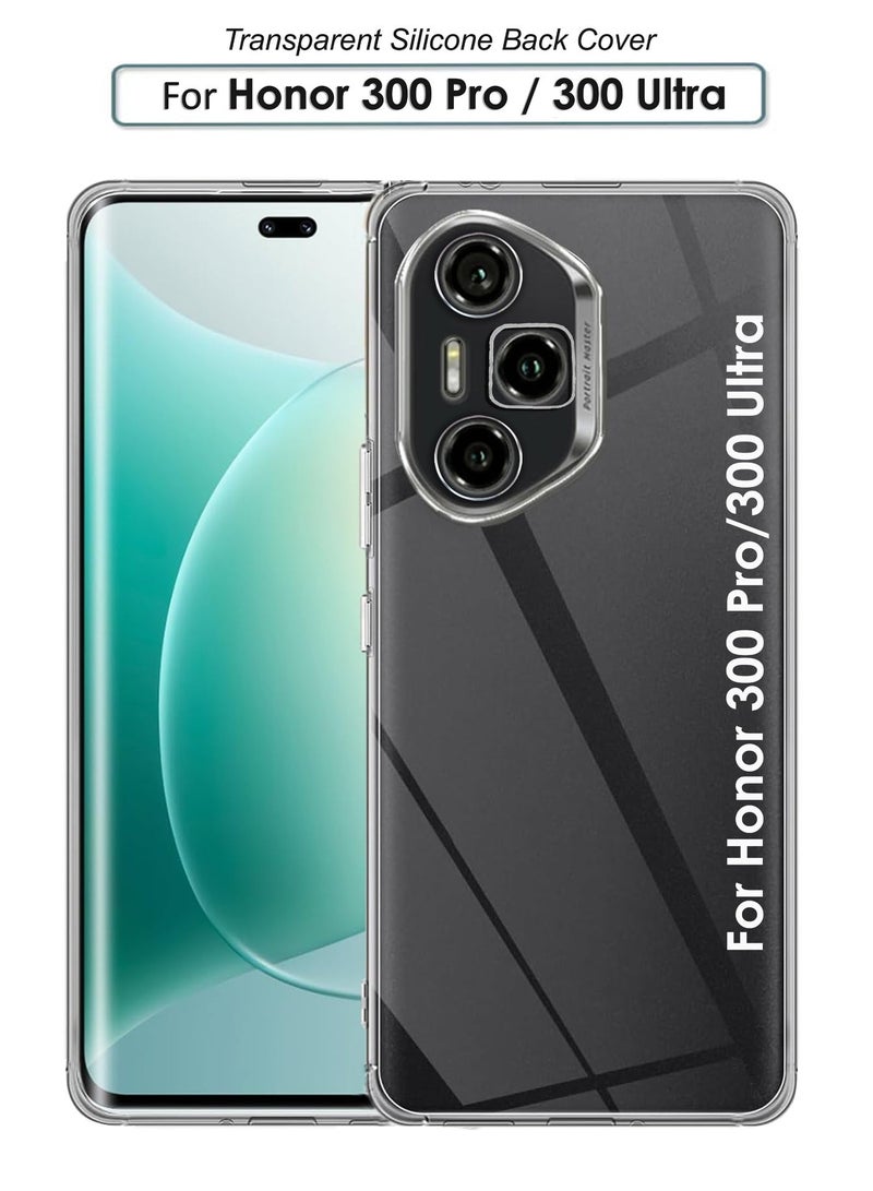 GMATE For Honor 300 Pro  / 300 Ultra  - Soft Flexible Transparent Silicone Protective Back Case Cover-Transparent - Image 1