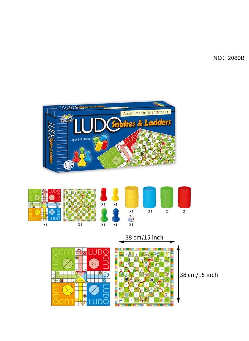 LUDO - 2 In1 Snake Ladder Chess Flying Chess Arabic Game Multi player Chess Puzzle Parent-Child Toy - Image 1