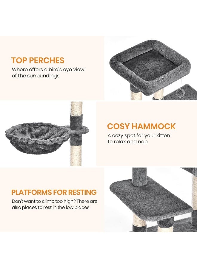 NeoStyle Large Cat Tree Tower with Scratching Posts, Play Balls and Multi-Level Platforms, Durable Indoor Cat Climber with Spacious Design for Multi-Cat Households - Image 2