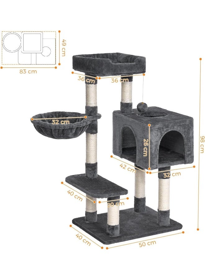 NeoStyle Large Cat Tree Tower with Scratching Posts, Play Balls and Multi-Level Platforms, Durable Indoor Cat Climber with Spacious Design for Multi-Cat Households - Image 5