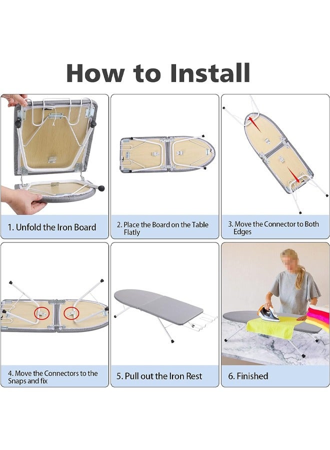 كادي ون طاولة كي قابلة للطي مع مسند حديدي، لوح كي محمول مع غطاء مقاوم للحرارة وارجل قابلة للطي غير قابلة للانزلاق - Image 4