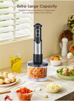 Generic Immersion Blender Handheld - 5-Speed Stainless Steel Electric Hand Blender, 3-in-1 Emulsion Blender Handheld with Turbo Mode, Stick Blender Emulsifier for Kitchen for Soup, Smoothie, Puree.  - Image 3