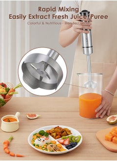 Generic Immersion Blender Handheld - 5-Speed Stainless Steel Electric Hand Blender, 3-in-1 Emulsion Blender Handheld with Turbo Mode, Stick Blender Emulsifier for Kitchen for Soup, Smoothie, Puree.  - Image 5