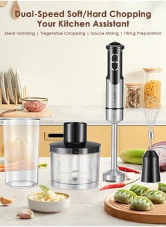 Generic Immersion Blender Handheld - 5-Speed Stainless Steel Electric Hand Blender, 3-in-1 Emulsion Blender Handheld with Turbo Mode, Stick Blender Emulsifier for Kitchen for Soup, Smoothie, Puree.  - Image 2