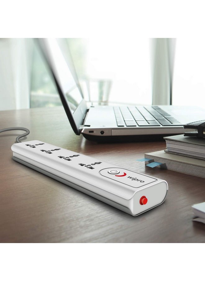 WIPRO Wipro Extension Board with 4 Universal Sockets & 1 Master Switch | Spike Guard with Indicator | 2 mtr Long Cord | Overload Protection | Multiplug Powerstrip for Home, Office | Grey & White  - Image 2