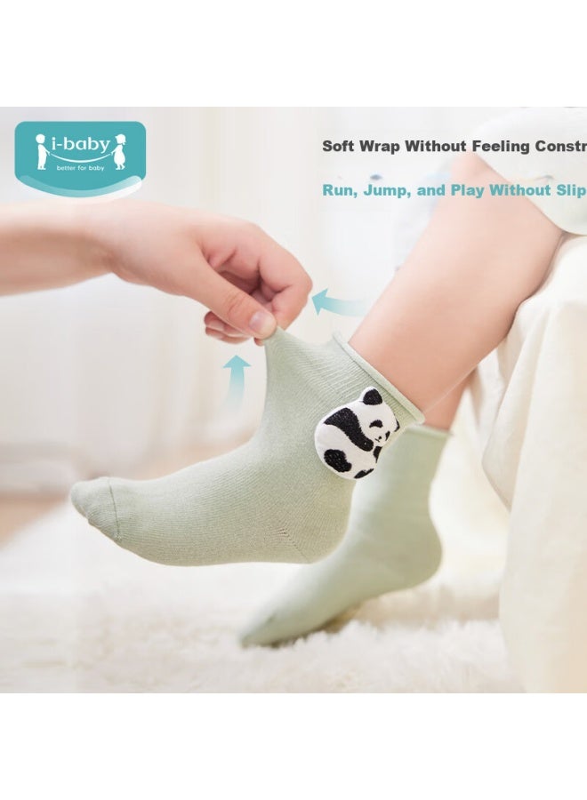 Ibaby British Baby Newborn Socks, Infant Spring And Summer Mid-calf Socks, Boys And Girls Doll Cotton Socks, 3 Pairs Per Pack - Image 4