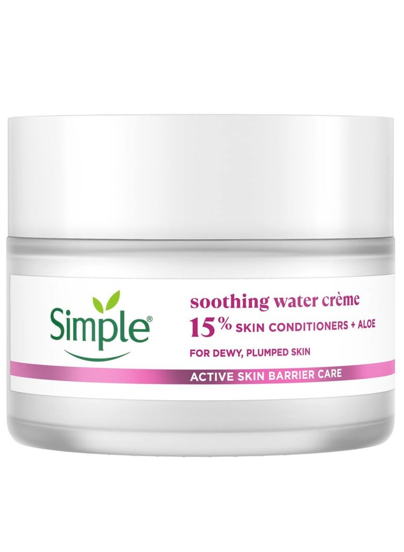 Simple Active Skin Barrier Care Soothing Water Crème 40g  with 15% skin conditioners & organic aloe vera soothes skin, supports skin barrier health - Image 1