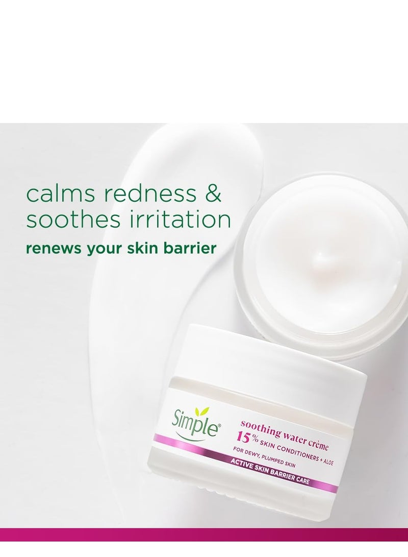 Simple Active Skin Barrier Care Soothing Water Crème 40g  with 15% skin conditioners & organic aloe vera soothes skin, supports skin barrier health - Image 2