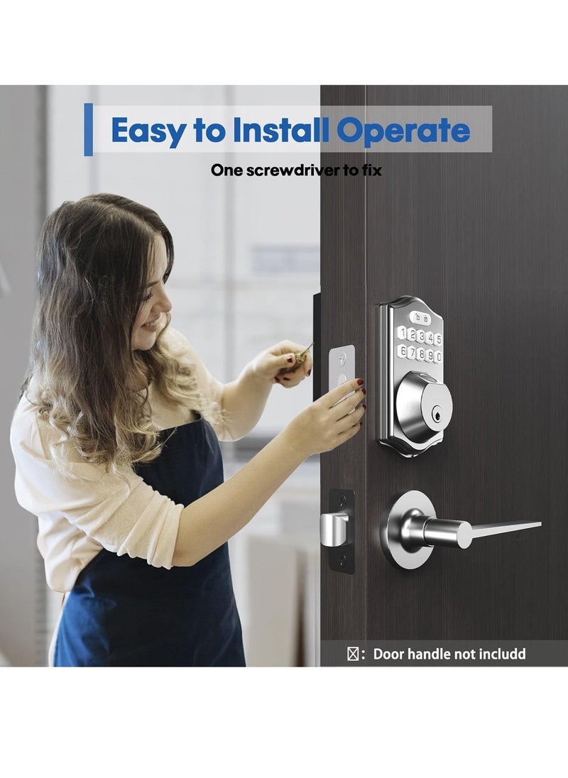 Generic - Keyless Entry Door Lock-Deadbolt Smart Door Locks for Front Door-Fingerprint Combination Door Lock -Front Door Lock -Electronic Keypad Code,Auto Lock (Satin Nickel) - Image 1