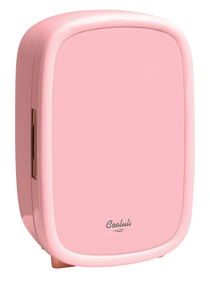 Cooluli Beauty 12L Makeup Fridge - Pink Mini Fridge for Skin Care Accessories, Cosmetics and Facial Masks Storage - Interior LED Lights - for Women & Teen Girls Room - Image 1