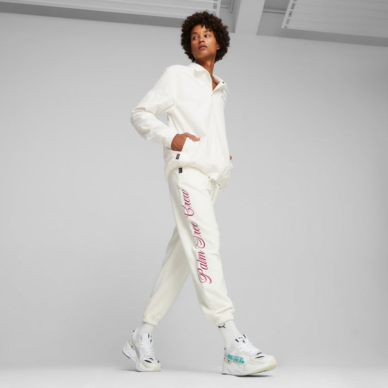 PUMA PALM TREE CREW Mens White Coach Jacket - Image 5