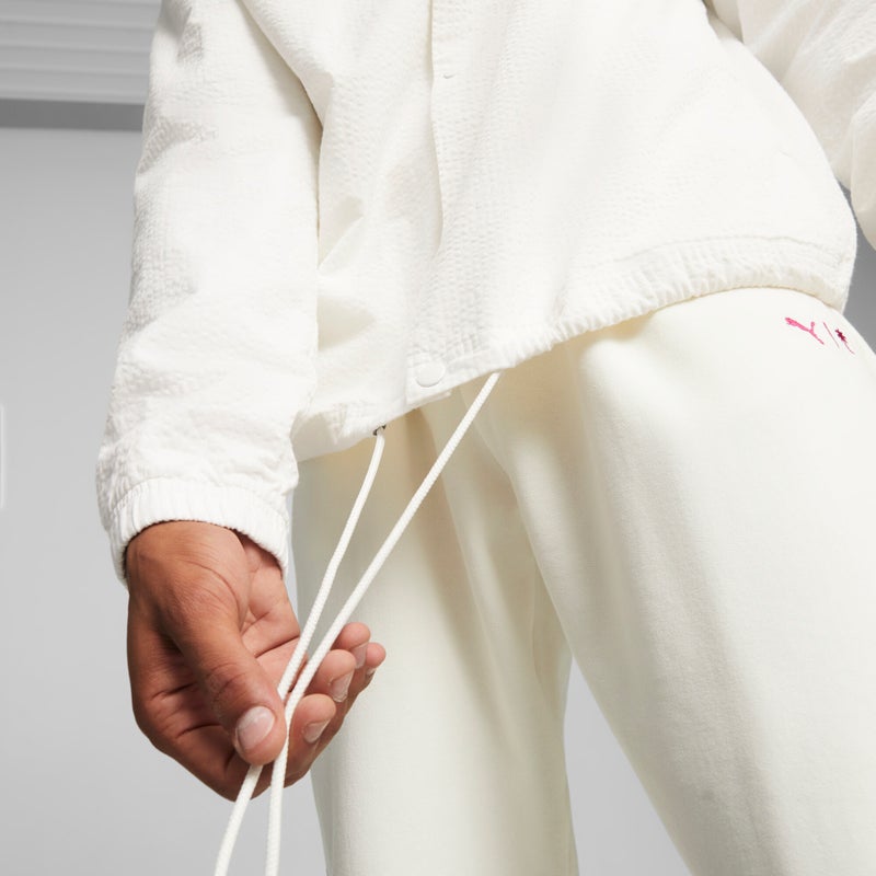 PUMA PALM TREE CREW Mens White Coach Jacket - Image 3