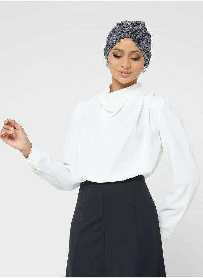 Refka by modanisa Shawl Collar Detail Top