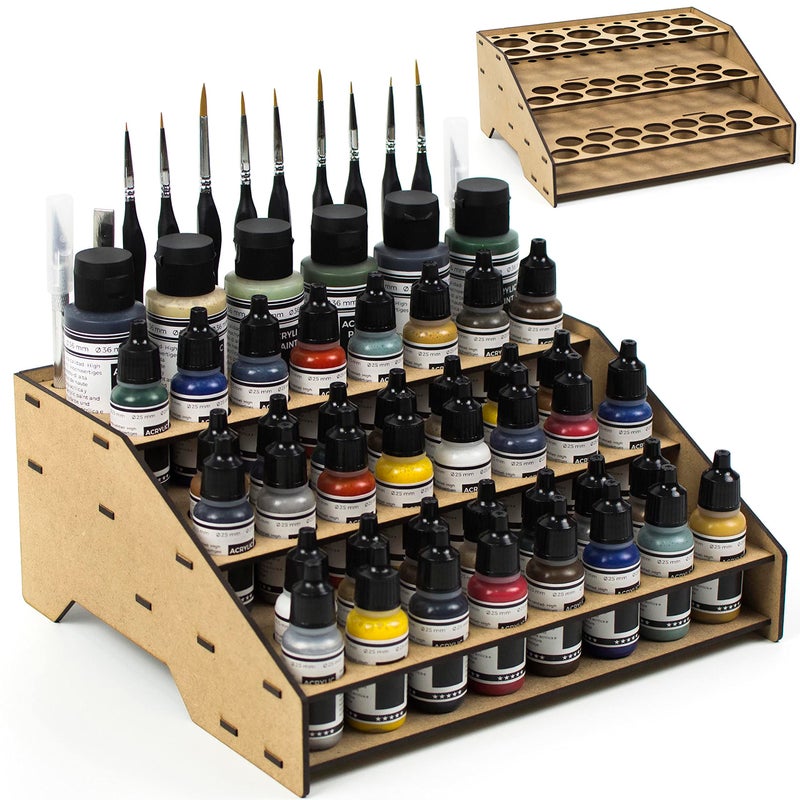 PROSCALE Paint Rack Stand with Organiser for Hobby Craft Vallejo Model Paints Model A