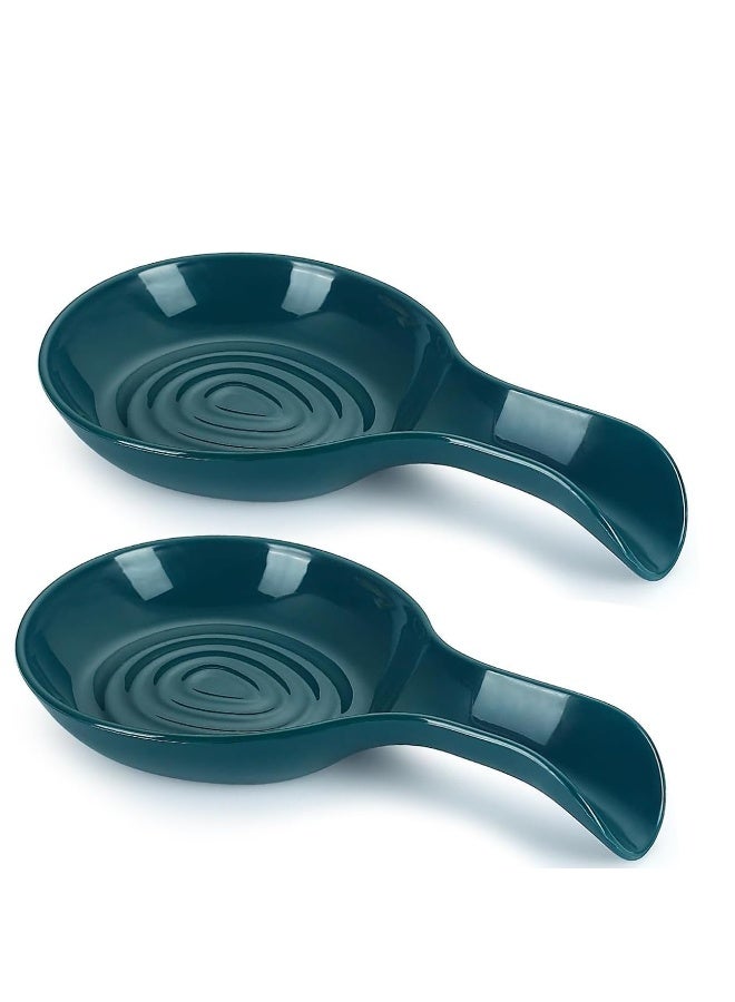Spoon Rest 2 Pack, Plastic Spoon Holder for Kitchen Counter, Kitchen Utensil Rack for Spoons, Tongs, Spatulas, Spoon Rack for Hob, Spatula Rest - Image 1
