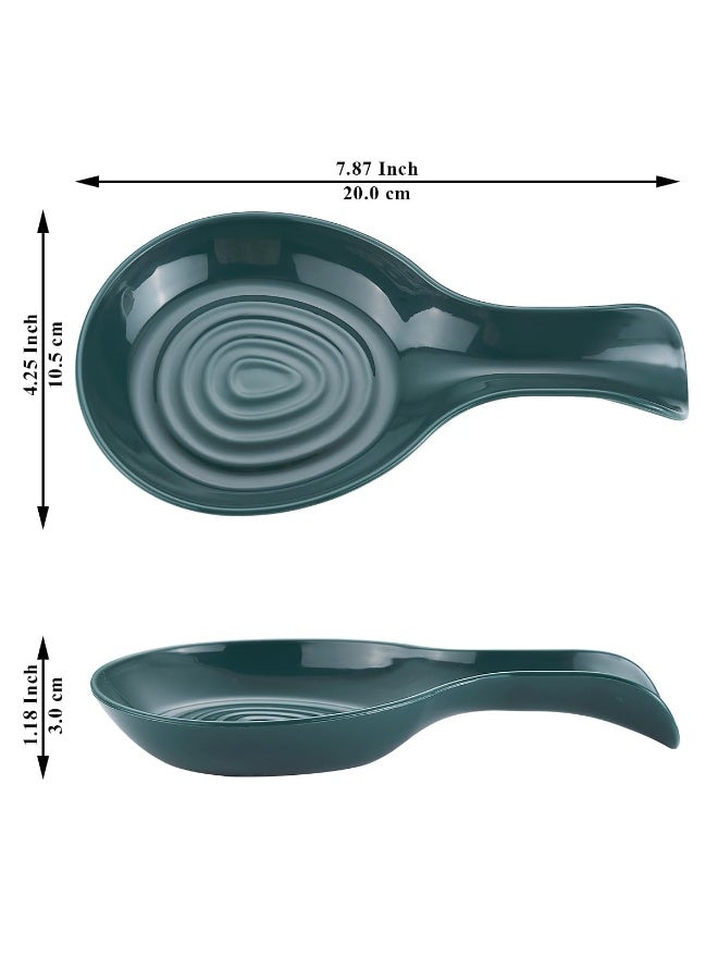 Spoon Rest 2 Pack, Plastic Spoon Holder for Kitchen Counter, Kitchen Utensil Rack for Spoons, Tongs, Spatulas, Spoon Rack for Hob, Spatula Rest - Image 2