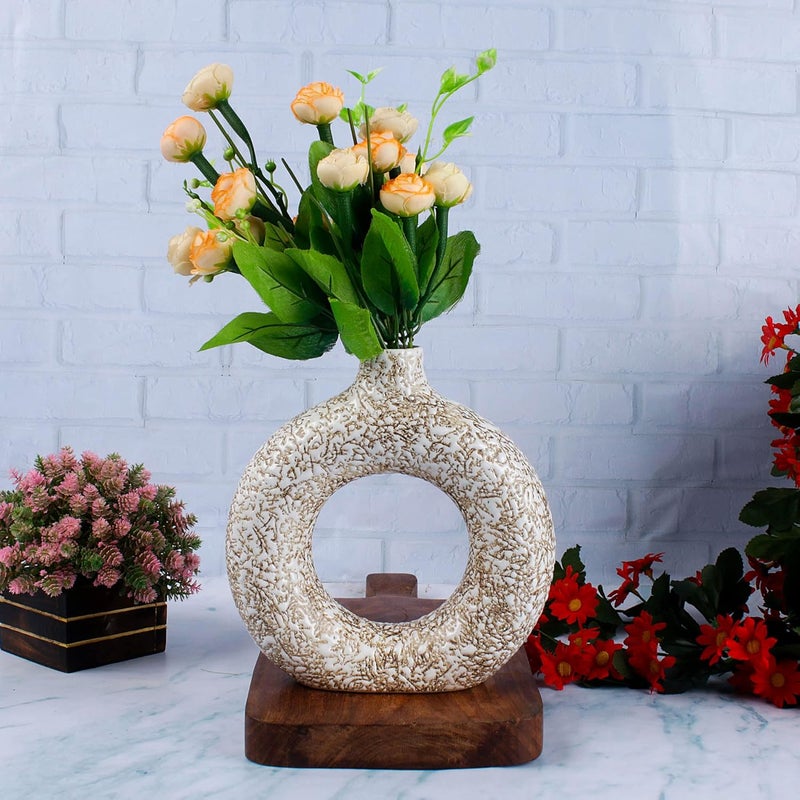 KRAFTLIK HANDICRAFTS Kraftlik Handicrafts Beautiful Ceramic Vases Planter Flower Pot Ring Shape with Unique Quality for Home Decor Center Table Bedroom Side Corners Decoration Standard 2  - Image 3