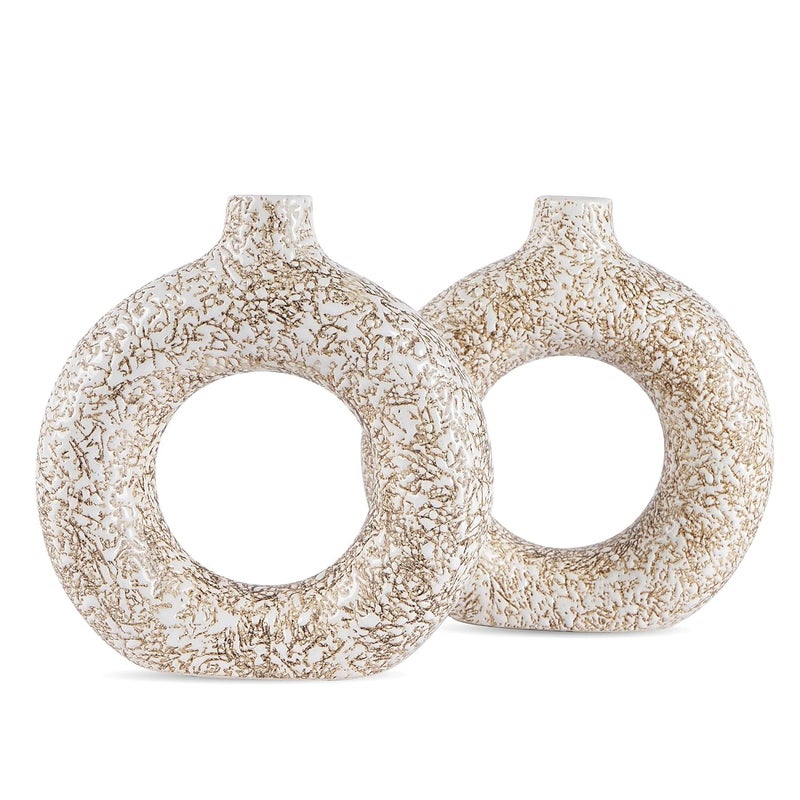KRAFTLIK HANDICRAFTS Kraftlik Handicrafts Beautiful Ceramic Vases Planter Flower Pot Ring Shape with Unique Quality for Home Decor Center Table Bedroom Side Corners Decoration Standard 2  - Image 4