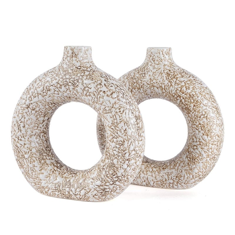 KRAFTLIK HANDICRAFTS Kraftlik Handicrafts Beautiful Ceramic Vases Planter Flower Pot Ring Shape with Unique Quality for Home Decor Center Table Bedroom Side Corners Decoration Standard 2  - Image 5