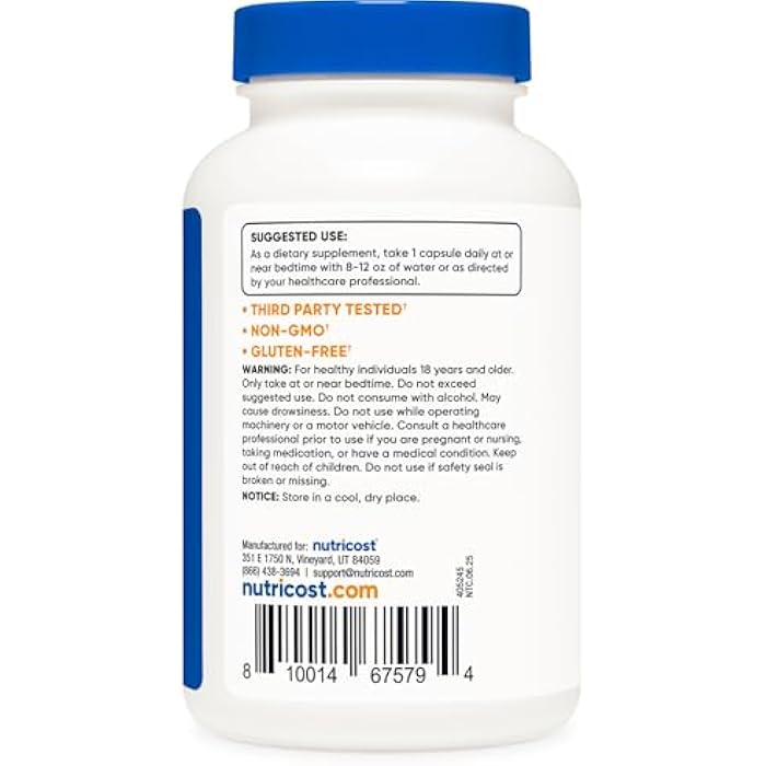Nutricost Melatonin 20mg, 240 Capsules, Non-GMO & Gluten Free - Image 4