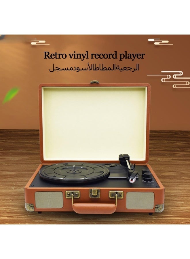 والالا مشغل أسطوانات فينيل، فونوغراف عتيق، مشغل أسطوانات لاسلكي مع مكبرات صوت مدمجة ومنفذ USB، مشغل أسطوانات فونوغراف عتيق بثلاث سرعات للترفيه والديكور المنزلي - Image 4