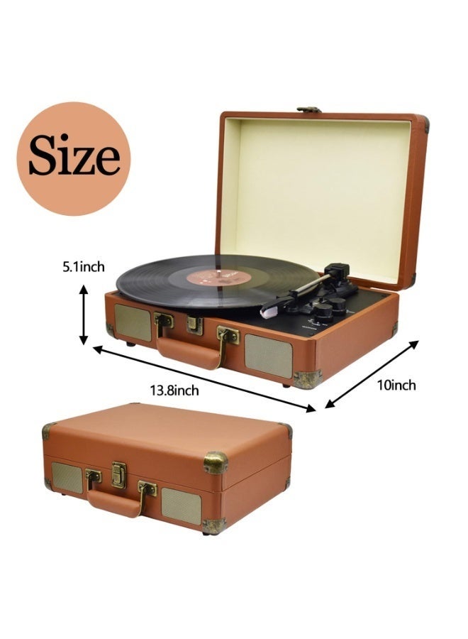 والالا مشغل أسطوانات فينيل، فونوغراف عتيق، مشغل أسطوانات لاسلكي مع مكبرات صوت مدمجة ومنفذ USB، مشغل أسطوانات فونوغراف عتيق بثلاث سرعات للترفيه والديكور المنزلي - Image 2