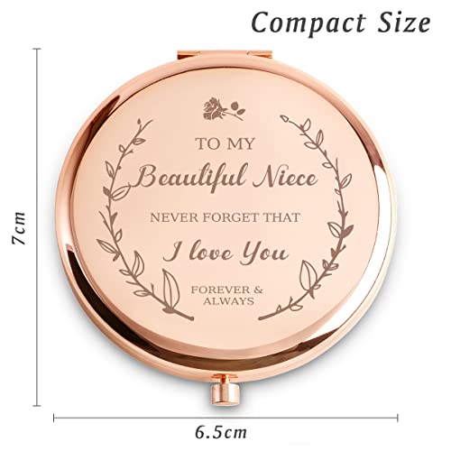 COYOAL Niece Gifts from Aunt Uncle, Personalized Gifts for Niece, Custom Engraved Compact Mirror for Christmas Stocking Stuffers Secret Santa Birthday - Image 3