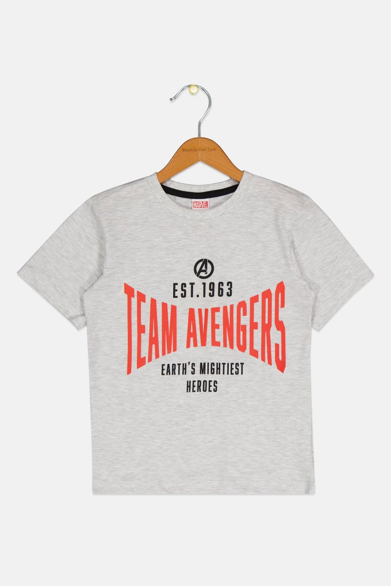 MARVEL Kids Boy Crew Neck Short Sleeve Graphic Print T-Shirt, Grey - Image 2
