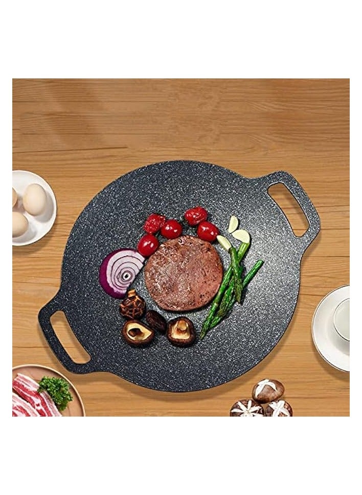 erorex Korean Grill Pan, 6 Layer Round Barbecue Griddle, BBQ Grill Pan with Storage Bag Coating Round Griddle for Indoor Outdoor Cooking for Stove Top, Induction, Gas Cooker (28cm)  - Image 2