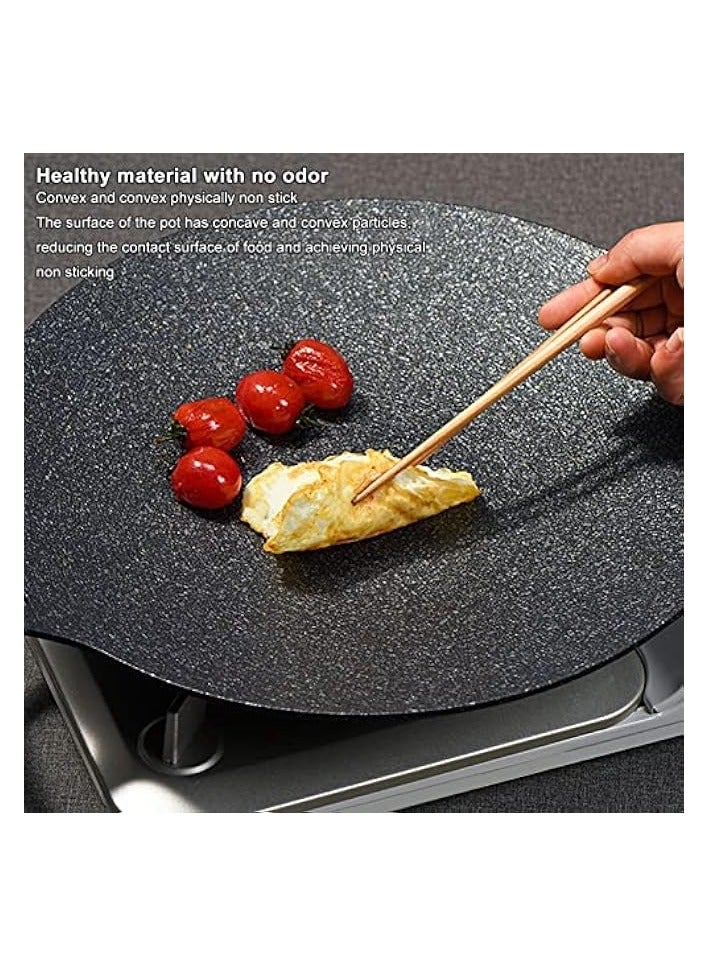 erorex Korean Grill Pan, 6 Layer Round Barbecue Griddle, BBQ Grill Pan with Storage Bag Coating Round Griddle for Indoor Outdoor Cooking for Stove Top, Induction, Gas Cooker (28cm)  - Image 3