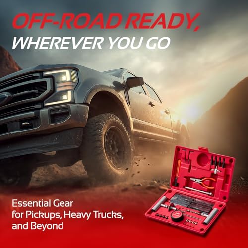 CTR Heavy Duty Tire Plug Kit - 68pcs All-in-One Universal Tire Repair Kit with Plugs, Professional Tools for Tubeless Tyre Flats for Cars, Truck, RV, SUV, ATV, Motorcycle, Tractor, Trailer - GE0001 - Image 5