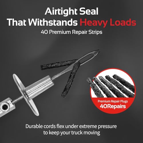 CTR Heavy Duty Tire Plug Kit - 68pcs All-in-One Universal Tire Repair Kit with Plugs, Professional Tools for Tubeless Tyre Flats for Cars, Truck, RV, SUV, ATV, Motorcycle, Tractor, Trailer - GE0001 - Image 4