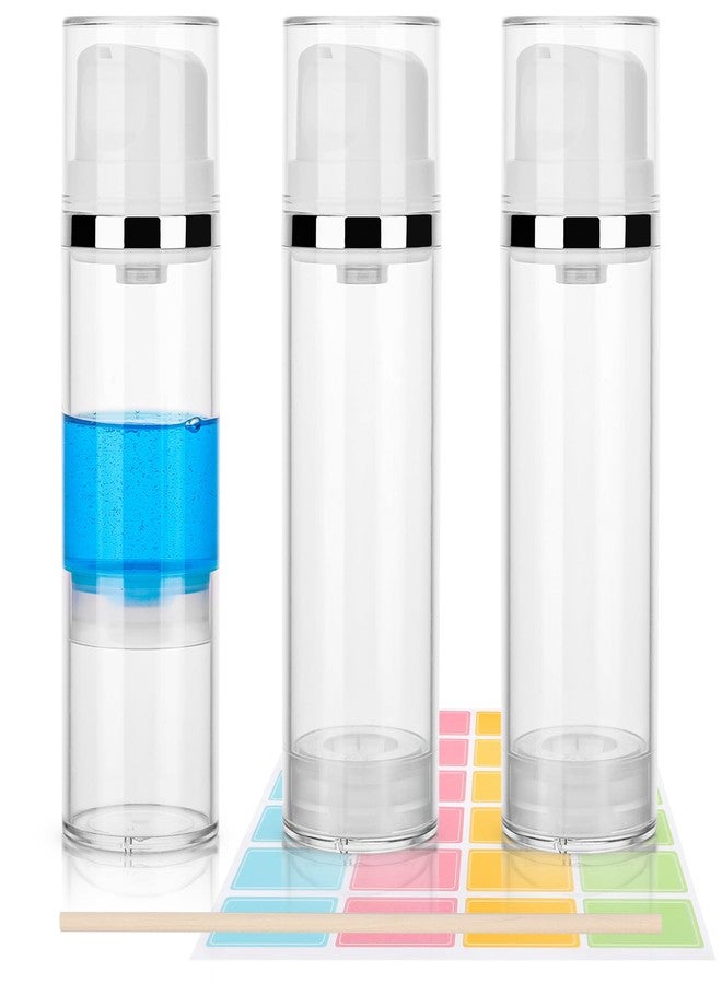 Segbeauty 5oz Clear Refillable Cosmetic Containers,Pack of 3 Airless Pump Bottles 150ml Empty Travel Size Bottles Airless Cosmetic Pump Container Vacuum Cosmetic Travel Bottle for Toiletries - Image 1
