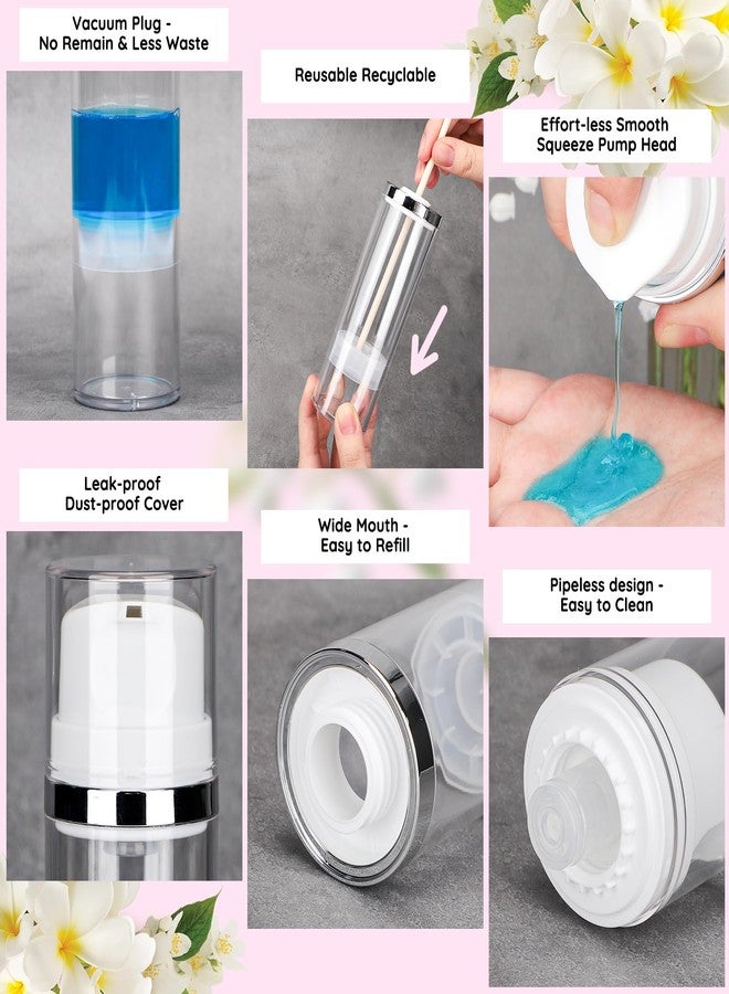 Segbeauty 5oz Clear Refillable Cosmetic Containers,Pack of 3 Airless Pump Bottles 150ml Empty Travel Size Bottles Airless Cosmetic Pump Container Vacuum Cosmetic Travel Bottle for Toiletries - Image 2
