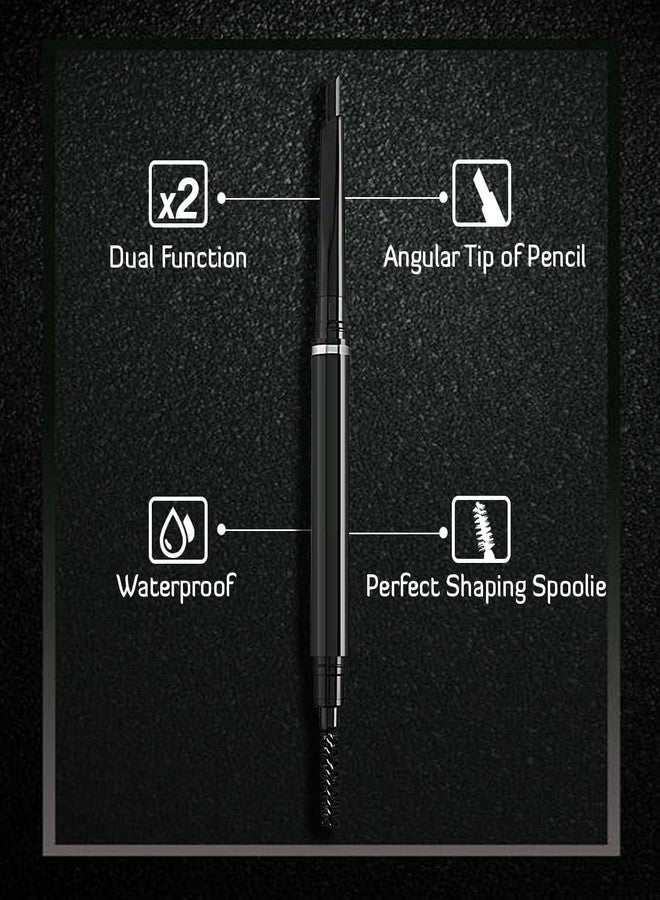 LARYNX 2 IN 1 EYEBROW PENCIL (PACK OF 1, BLACK) - Image 3