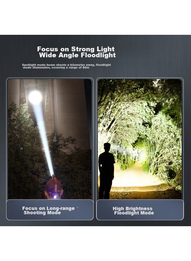 Skyfire Headlamp, Yellow And White Dual Light, Ultra-long Battery Life, Laser Cannon Sensing Light, Outdoor Fishing Head-mounted Lithium Battery, High Brightness - Image 2