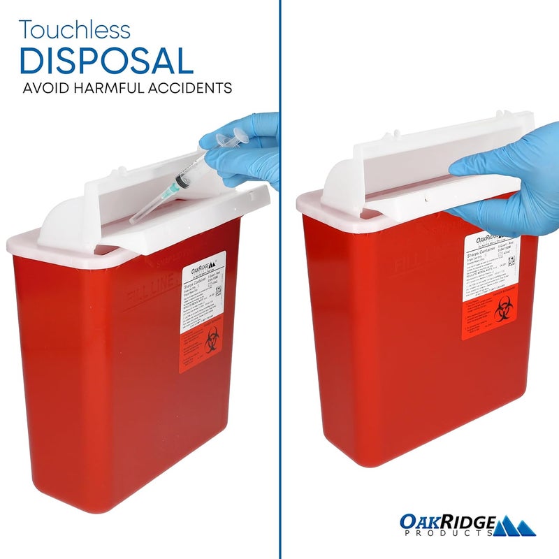 Oakridge Products Sharps Container for Home Use and Professional 5 Quart 3Pack Biohazard Needle and Syringe Disposal Mailbox Style Lid CDC Certified - Image 4