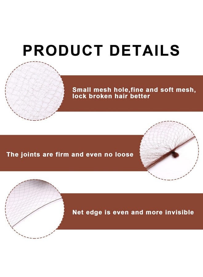 Sliverdew Hair Nets For Buns 20Pcs Hair Bun Nets Brown With 20Pcs U Shaped Hair Pins For Buns Hair Bun Net Set Elastic Edge Mesh Invisible Ballet Hair Net For Girls Women - Image 4